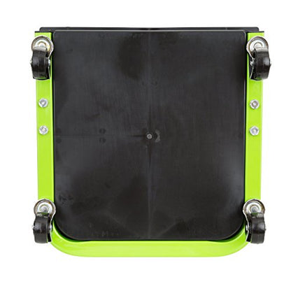 OEMTOOLS 24948 Cushioned Creeper Seat (with Tool Tray) | Comfortable Rolling Mechanic’s Seat with Ample Tool Storage – 11-1/2” x 12-1/2 Tool Tray | Rated for Up to 330 Lbs. | Green