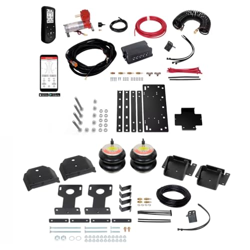 TrendsAuto Firestone Airide Red Label Rear Air Springs Kit & Air Command Heavy Compressor with Dual Wireless App and Remote fits 2020-2023 CV Series Cab-Chassis | Includes TrendsAuto Decal - size: Dual Path