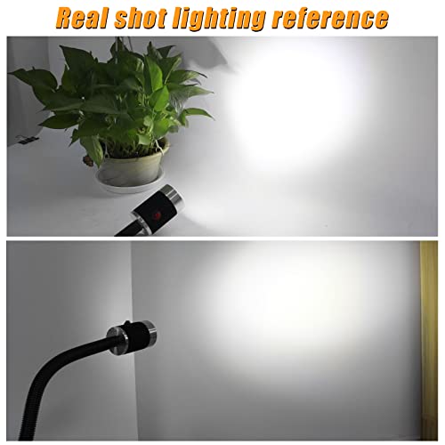 12T Magnetic Work Light, Led Machine Light, 23inFlexible Gooseneck lamp with Strong Magnetic Basefor Lathe Milling Drill Press Industrial Lighting 120V - color: 12T StrongMagnetic Base,9W, 23.6"