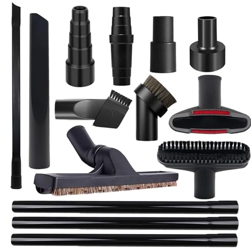 Alrens 14PCS Universal Vacuum Attachments for Shop Vac with Extension Wand | Versatile Vacuum Accessories, Crevice Tool and Adapters for Home, Car Cleaning & Workshop, Easily Clean Hard-to-Reach Areas - style: 14PCS