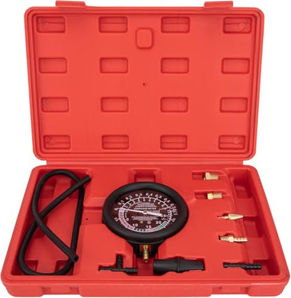 Vacuum Gauge Automotive Tester Kit, Carburetor Fuel Pressure Tester Diagnostics Tool Kit