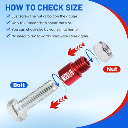 52PCS Thread Checker Kit – SAE & Metric Bolt Thread Checker, Nut & Bolt Size Finder Tool (28 SAE + 24 Metric) – Thread Gauge for Quickly Identifying Screw, Nut, and Bolt Sizes