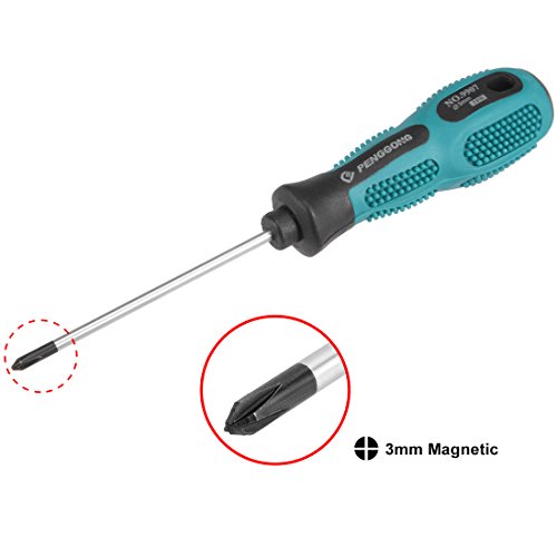 uxcell #0 Phillips Screwdriver 3 Inch Round Shaft Non Slip Comfortable Handle - size: PH0 x 3"