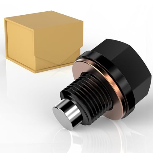 M12x1.25 Magnetic Aluminum Oil Drain Plug with 1 Pcs Copper Gasket Crush Washer Sump Drain Nut Bolt Oil Pan Bolt Anti Leakage Seal Replacement for Toyota Nissan Infiniti Lexus - size: M12x1.25