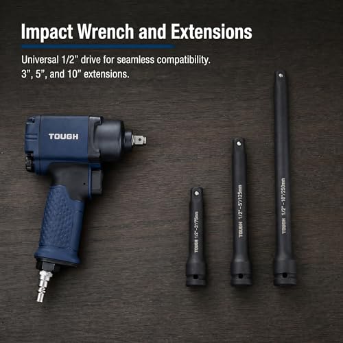 1/2" Drive Impact Socket Extension Bar Set 3Inch / 5Inch / 10Inch Premium Cr-Mo Chrome Molybdenum Steel 3PCS Heavy-Duty Extension Rod Universal Ratchet Wrench Extension Set