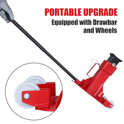 Big RED ATZ120006P Torin Heavy Duty Jack Stands: Pin Style Jack Stand with 2 Casters and Handle, Easily Portable Car Stand for Car SUV, Truck and Pick Up, 12 Ton (24,000 lb) Capacity, Red - size: 12 ton, style: Deluxe Base