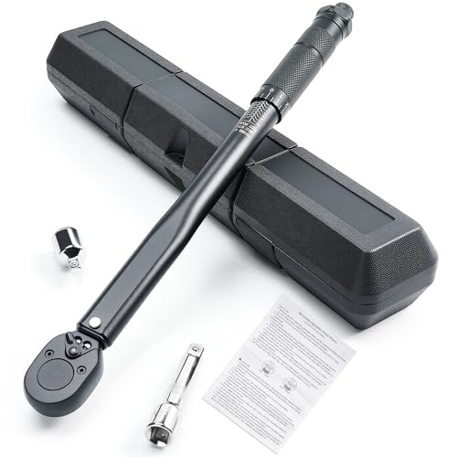 KOOPOOL Torque Wrench 3/8 Drive, 3/8 Torque Wrench, 10-80 Ft-Lb | Dual-Direction Adjustable Click Torque Wrench, for Bike, Motorcycle and Car Repair, Professional & DIY Use - size: 3/8”10-80FT-LB