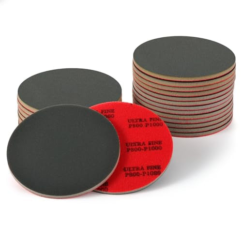 MAXMAN 12pcs Foam Sanding Pads, 6 Inch Sanding Sponge Set, 800-1000 Grit Bowling Sanding Pads, Reusable Wet Dry Sandpaper Block for Random Orbital Sander, Wood, Metal, Auto Polishing & Curved Surfaces - size: 6 inch, style: 800-1000 Grit