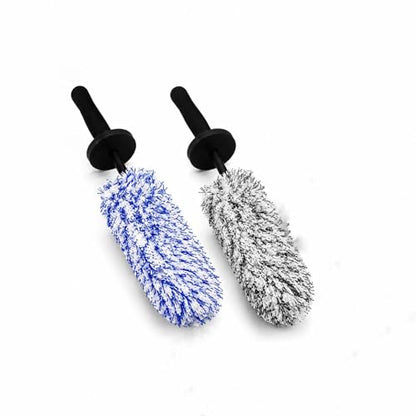 Long Handle Microfiber Car Wheel Brush, Wheel Barrel Brush for Rim Cleaning, Wheel Cleaner Brush for Narrow Spokes & Brake Calipers (2 Pcs) - color: 2 Pcs