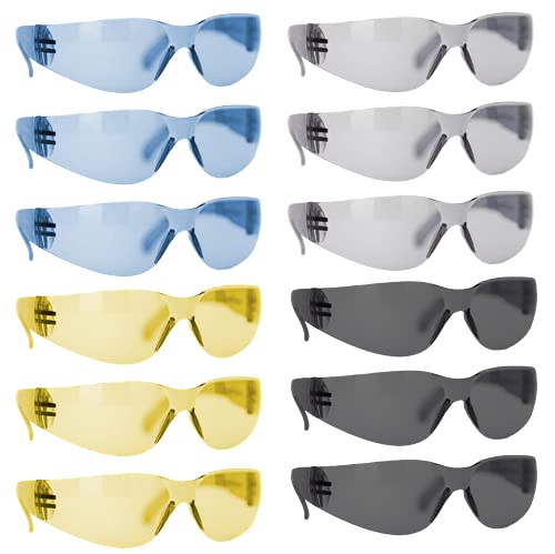 BISON LIFE Clear Safety Glasses – ANSI Z87.1 Certified Scratch & Impact Resistant Eye Protection Goggles for Men & Women - color: 4 Colors