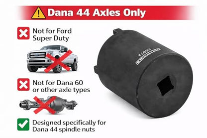 OEMTOOLS 25072 Dana 44 4WD Lug Nut Spindle Socket – for Dana 44 Axles Only – GM, Dodge & Select Ford Applications