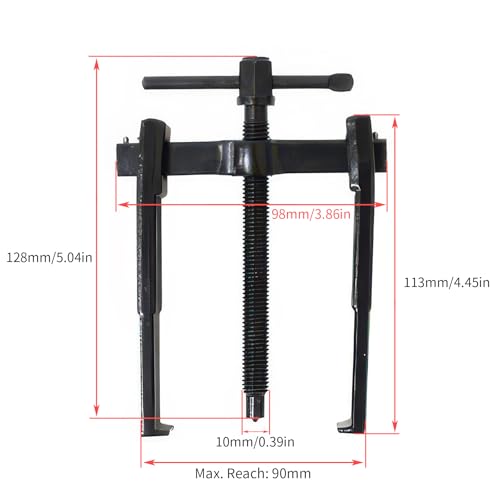 Beam 2 Jaw Puller 3.5" Bearing Gear Pullers, 128mm T-Shaped Screw | High Carbon Steel Pullers, Adjuestable Pulley Removal Tool for Bearings/Flywheels/Pulleys Remove - size: 2Jaw 3.5In 98×128MM