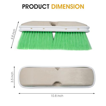 Nanoskin Premium 10-Inch Green Nylon Fountain Vehicle Wash Brush with Flagged-Tip Bristles, Flow-Thru Hole & Tempered Handle Hole, Car/Truck/RV Detailing | Cleaning Tool for Professional and Home Use - style: Fountain Brush – 10-inch