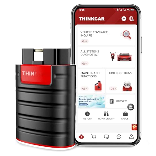 Thinkdiag OBD2 Scanner Bluetooth ECU Function Bidirectional Diagnostic Tool | Thinkcar Full System Automotive Scanner OE Level Car Code Reader for iOS & Andriod 15+ Resets, FCA AutoAuth, Active Test
