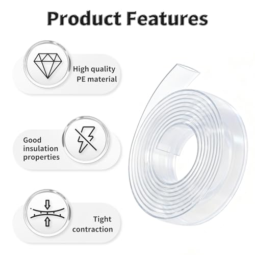 5M Heat Shrink Tubing, 8mm OD, 2:1 Ratio, Clear | Polyolefin Shrinkable Tube, Waterproof Electrical Insulation Tubing, for Wire Cable and Electronic Component Protection - size: 5M Φ8 Clear