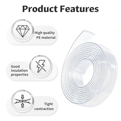 5M Heat Shrink Tubing, 8mm OD, 2:1 Ratio, Clear | Polyolefin Shrinkable Tube, Waterproof Electrical Insulation Tubing, for Wire Cable and Electronic Component Protection - size: 5M Φ8 Clear
