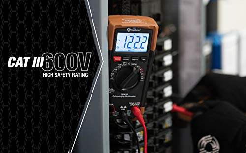 Southwire Auto Range Multimeter 10041N - Multi-Function Digital Multimeter with Backlit Display - Durable Double-Molded Housing - 12 Test Functions