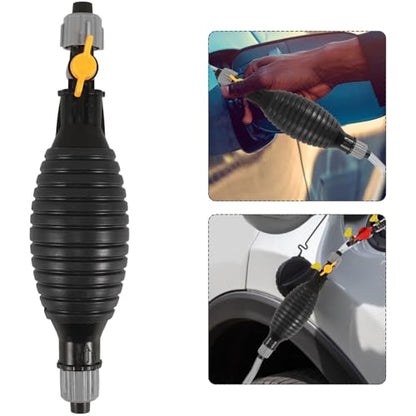 Manual Gasoline Siphon Pump with Portable Hand Fuel Transfer Hose, Liquid Suction Pump for Car, Boat, Rv Fuel and Water Transfer, Gas Siphon Kit for Automotive Use