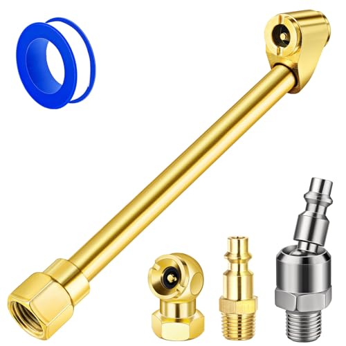 Dual Head Air Chuck Kit, 1/4" Female NPT Tire Chuck, 360° Swivel, 5 Pack | 5 Pack Set, 360° Swivel Air Chuck, 1/4" Female NPT, Brass Quick Plug, Fits Tire Inflators & Air Compressors - size: Upgrade