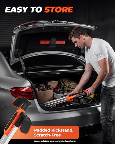 Underhood Work Light Bar, 180°Foldable Mechanic Light & 360°Rotatable Kickstand, Extendable 45.28"-72.83", 1800LM Rechargeable LED Work Light, 2-in-1 Charging Modes Engine Bay Light for Car Repair