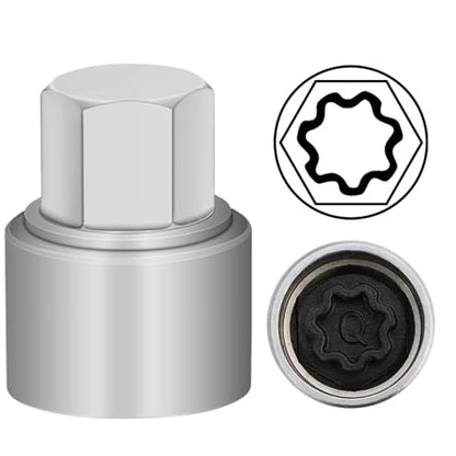 Q Wheel Locking Nut Key Compatible with Audi Series, (Socket OD 27mm - ID 25mm), Wheel Lock Nut Socket Adapter, Wheel Anti-Theft Lug Nut Removal Tool, Anti-Theft Screw Remover - size: Socket Q