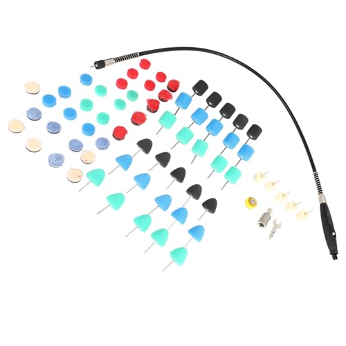 Car Detailing Drill Polish Pads Kit Sponge Wool Buffing Wheels Set 36pcs 69pcs with Flexible Shaft for Auto Polisher Tight Area Wheel Hub Metal Surface Cleaning (1) - size: 1