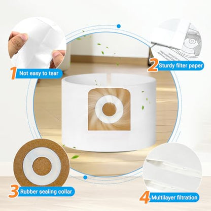 6 Pack 38735 Fine Dust Bags Compatible with Craftsman 12 Gallon Wet/Dry Shop Vacuums, Part# CMXZVBE38735 - size: 38735-12 Gallon