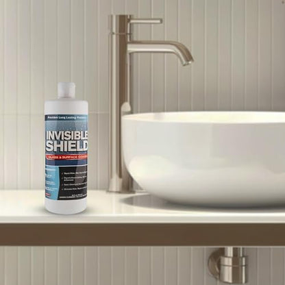 Unelko Invisible Shield Glass and Surface Coating 32oz, Liquid Glass Protection Coating for Mirrors, Tiles, Windshields, Solar Panels, and More, Glass Surface Protector and Sealant Spray