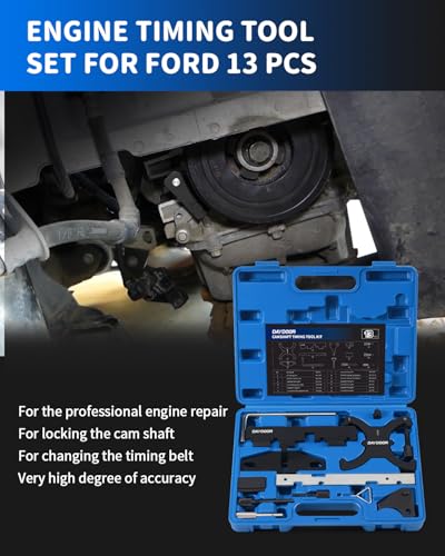 DAYDOOR 1.5 Timing Tool Kit for Ford/Focus/Kuga/Fiesta/Fusion/Escape/Mazda | 13 Pcs Camshaft Locking Tool Compatible with 1.5 1.6 2.0 2.3 EcoBoost Mazda 2.5L, Ford 1.6L VVT Ti-VCT 1.5L Ti-VCT - size: 13 PCS KIT