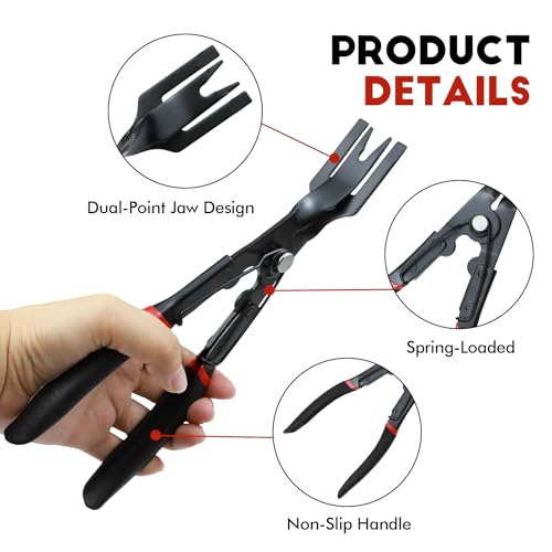 Wuyaoyao Panel Clip Pliers, Auto Door Panel Upholstery Trim Clips Removal Tool, Car Panels Clip Removal Plier, Automotive Fastener Push Pin Pry Pliers, Vehicle Dash Repair Tool, Car Accessories