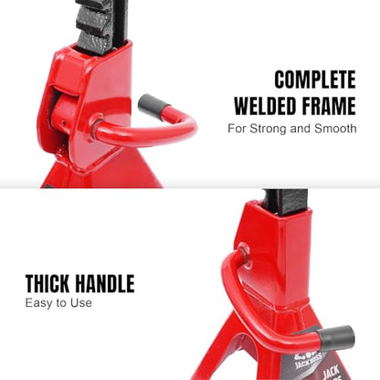 Jack Boss 2T Hydraulic Floor Jack Combo with Two Jack Stands, 4000 lbs Capacity Trolley Service Jack Combo Red - color: Red, size: 2 Ton