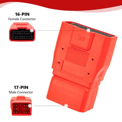 JUTA OBD Adapter Fit for Toyota 17-Pin OBD1 to 16-Pin OBD2 Connector Work with OBD-II Diagnostic Scanner
