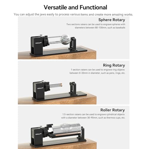 Falcon A1 Rotary Kit Pro Upgrade Package with 12 Risers，Jaw Chuck Rotary for Engraving Cylindrical Objects, Wine Glass, Baseball Bat, Ring for Ceality Falcon A1 Falcon A1 Pro(No Glasses Version) - size: A1 Rotary Roller-Pro