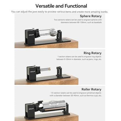 Falcon A1 Rotary Kit Pro Upgrade Package with 12 Risers，Jaw Chuck Rotary for Engraving Cylindrical Objects, Wine Glass, Baseball Bat, Ring for Ceality Falcon A1 Falcon A1 Pro(No Glasses Version) - size: A1 Rotary Roller-Pro