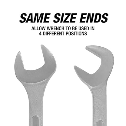 OEMTOOLS 22113 SAE Jumbo Angle Head Wrench Set, Large Fastener Access for Heavy-Duty Maintenance, 6 Piece 1-3/8" to 2" Wrenches, Chrome Finish, Carbon Steel, Wrench Roll Included - style: 6 Pc SAE Angle Head