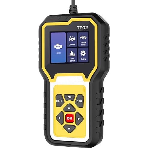 TP02 6 in 1 OBD2 Scanner for BMW Benz Audi Honda Toyota and Nissan Code Reader, Multi-System Diagnostic for Engine, Oil Reset, Transmission, ABS, SRS, Body, Chasis, Speaker System & More - color: yellow