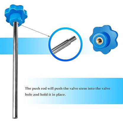 Tire Valve Stem Core Replacement Tool Kit - Quick Change Tool for Cars, Trucks, ATVs and Motorcycles, with 4 pcs TR413, 4 pcs TR412 Valve Stems, Grease and Gloves - size: TR412&TR413