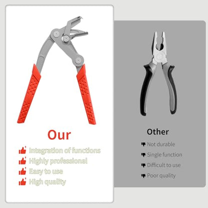 Car Clip Pliers, Panel Clip Removal Pliers, Spring-Loaded Panel Clip Removal Tool, Automotive Fastener Remover for Auto Trim, Door Panels, Rivets, Damage-Free Disassembly (Red)
