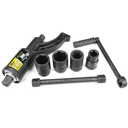 XtremepowerUS Multiplier Torque Wrench Labor Saving Lug Nut Wrench CR-V Socket 4 Socket With Carrying Case for Semi Truck & RVs - style: Multiplier Labor Saving Lug Nut Wrench
