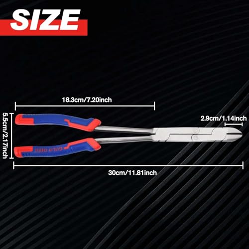 13Inch Long Reach XL Dual Pivot Wire Cutting Pliers Double-Joint Side Cutters Compound Action Cutting Pliers Diagonal Cutters Extra Long Plier for Hard to Reach Narrow Spaces - style: Side Cutters