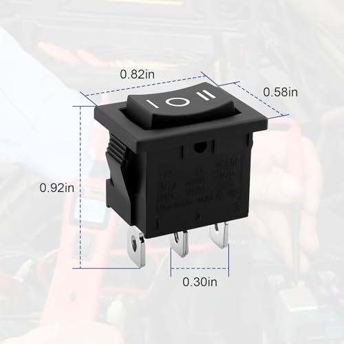Rocker Switch PPTK0021 for Power Probe PP3 PP3S PP3Z PP4, Power Probe 3 Replacement 6A 250VAC / 10A 125VAC Circuit Testing Rocker Switch