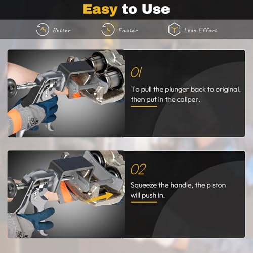 Dual Piston Brake Caliper Compressor, 25750 Brake Pad Spreader Compatible with Most Cars and Light Trucks, Disc Brake Pad Separator Tool - size: 25750