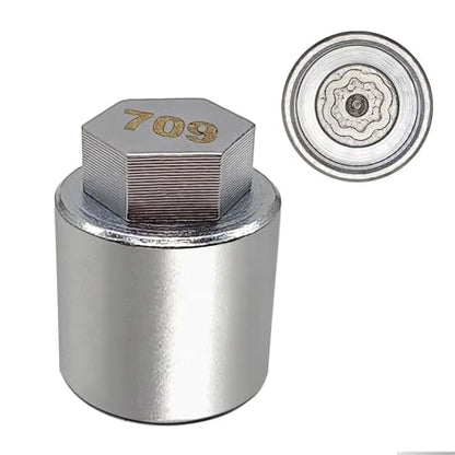 JL 709 for 27mm Nuts, Wheel Locking Nut Key for Jeep (JL) Dodge | Wheel Lock Nut Socket Adapter, Anti-Theft Lug Nut Removal Tool, Anti-Theft Screw Remover, Repair Tool, Tyre Fitting, garage - size: 709