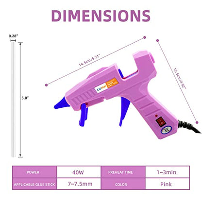 Liumai Glue Gun, Hot Glue Gun Kit with 30 Glue Sticks, Mini Hot Melt Glue Gun for Crafts, Mini Craft Glue Guns with Carry Case for School DIY Arts and Home Repair - color: Purple