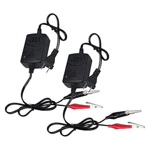 KITUREK 12V 1300mA Sealed Lead Acid (SLA) Smart Battery Charger Maintainer | 2PCS Automatic Car Charger Maintainer for RV, ATV, Boat, Motorcycle Battery Trickle Charger with Short Circuit Protection - size: 2PCS