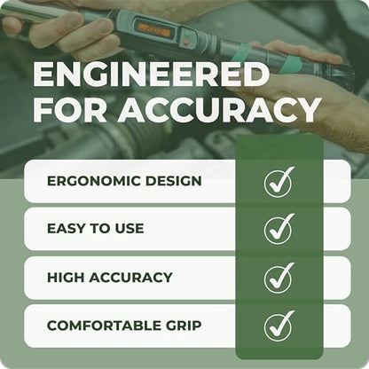 eTORK 3/8" Digital Torque Wrench, 25-250 in-lb Electronic Precision Tool | 3/8" Drive With Backlit Display For Lawn Mower, Chainsaw, Motorcycle, Bicycle Components & Low Torque Fasteners - size: 3/8-Inch, style: 25-250 in.-lb