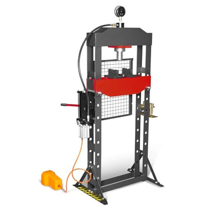 MechMaxx 20 Ton H-Frame Air/Hydraulic Shop Press with Press Pin Kit, Fully Welded Steel Frame, Safety Guard, Foot Pedal Control, HSP20