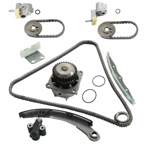 Engine VQ35DE 3.5L V6 Timing Chain Kit w/VVT Gear Tensioner & Water Pump | Fit For Nissan 350Z Maxima Murano 2003-2007, Infiniti FX35 M35 G35 I35 2003-2007 Replace OE#13028AL510, 21010AL525 - size: Timing Chain Kit,Water Pump 3.5L