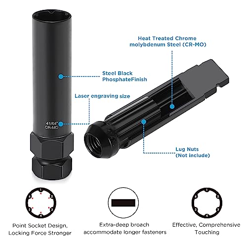GIREORAN 2 Piece Small 6 & 7 Spline Lug Nut Socket-Tuner Socket Tool, Wheel Lock Key for Easy Installation and Removal of Aftermarket Spline Drive Wheel Locking Lug Nut