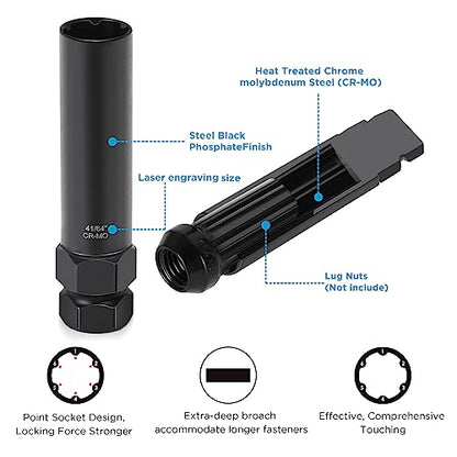 GIREORAN 2 Piece Small 6 & 7 Spline Lug Nut Socket-Tuner Socket Tool, Wheel Lock Key for Easy Installation and Removal of Aftermarket Spline Drive Wheel Locking Lug Nut